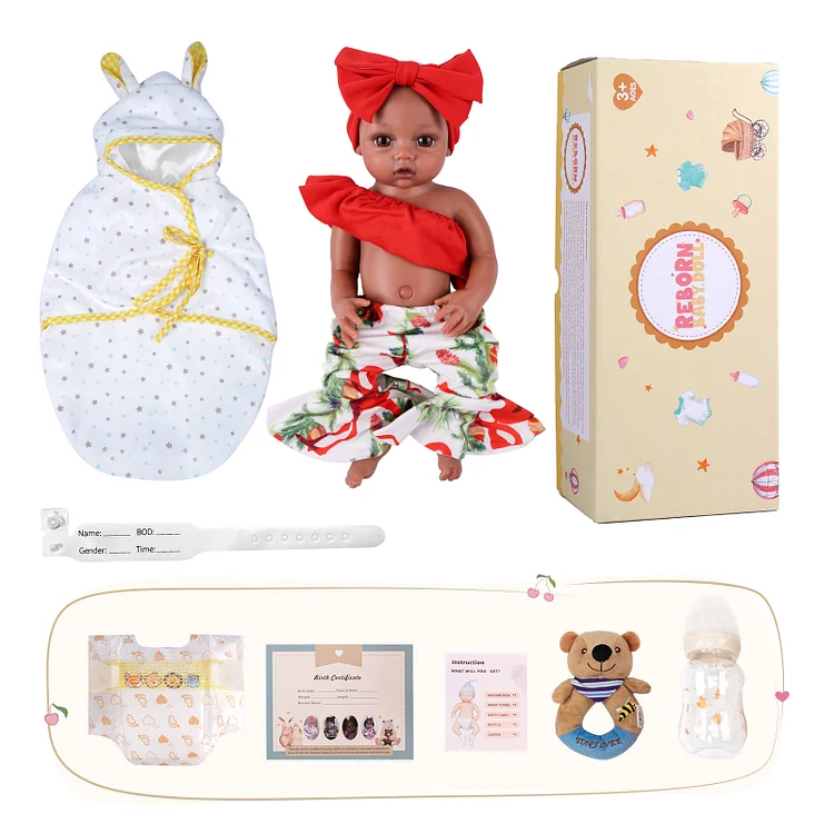 Babeside Phoebe 16" Realistic Silicone Quiet Baby African American Newborn Girl Companion Through Moments - Image 11