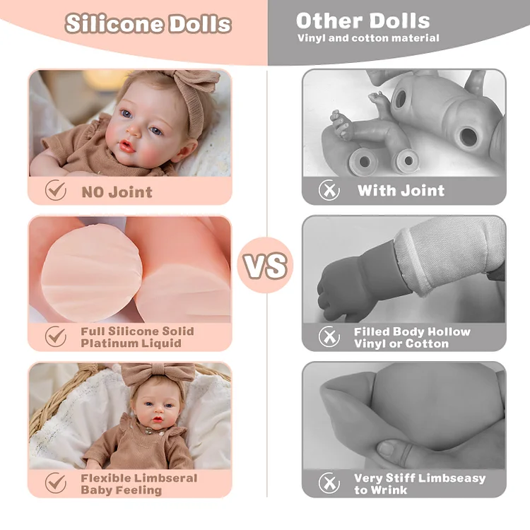 Babeside Ethan 12"/16" Realistic Silicone Quiet Baby Little Infant Girl Soft Support Presence - Image 8