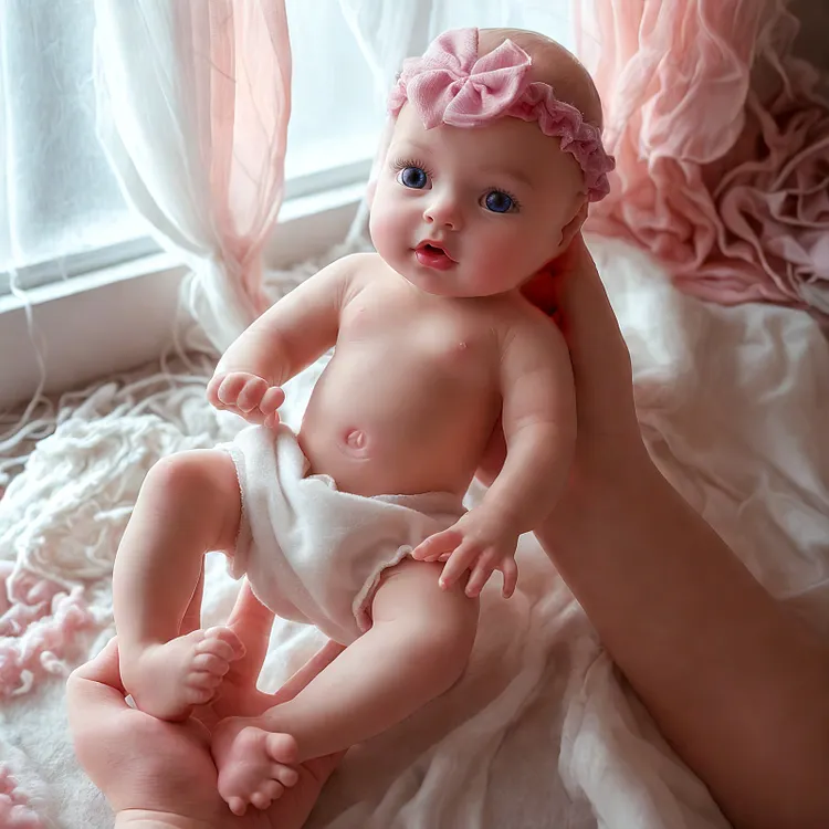 Babeside Terry 12"/16" Realistic Silicone Smiling Baby Little Infant Girl Building Lovely Memories - Image 3